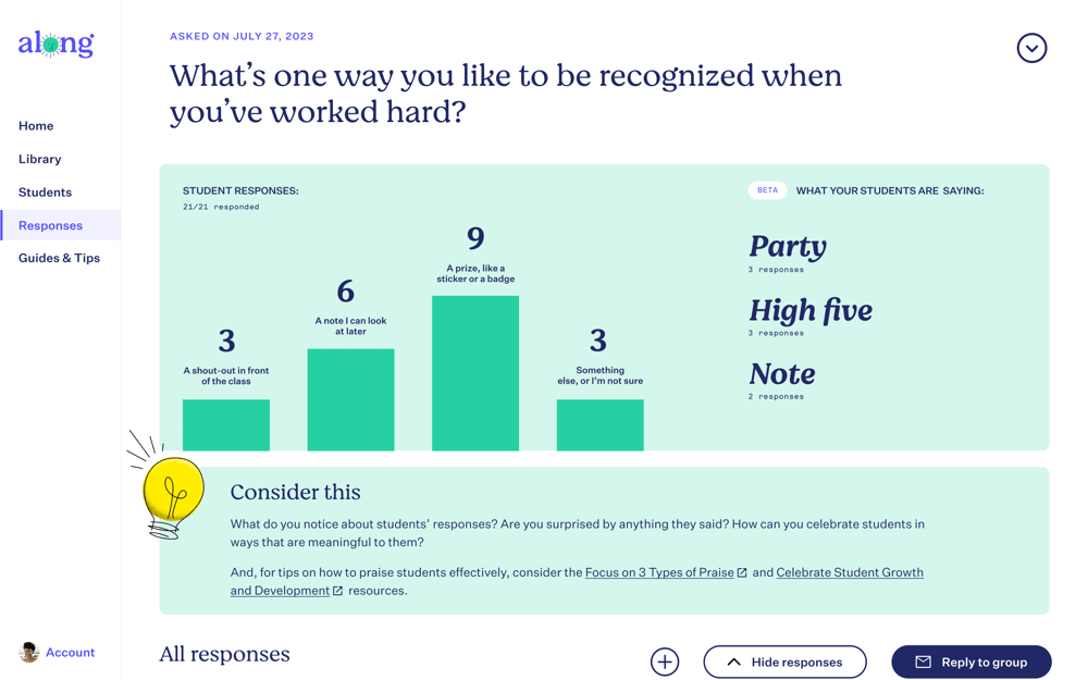 Along - Mulitple Choice Insights