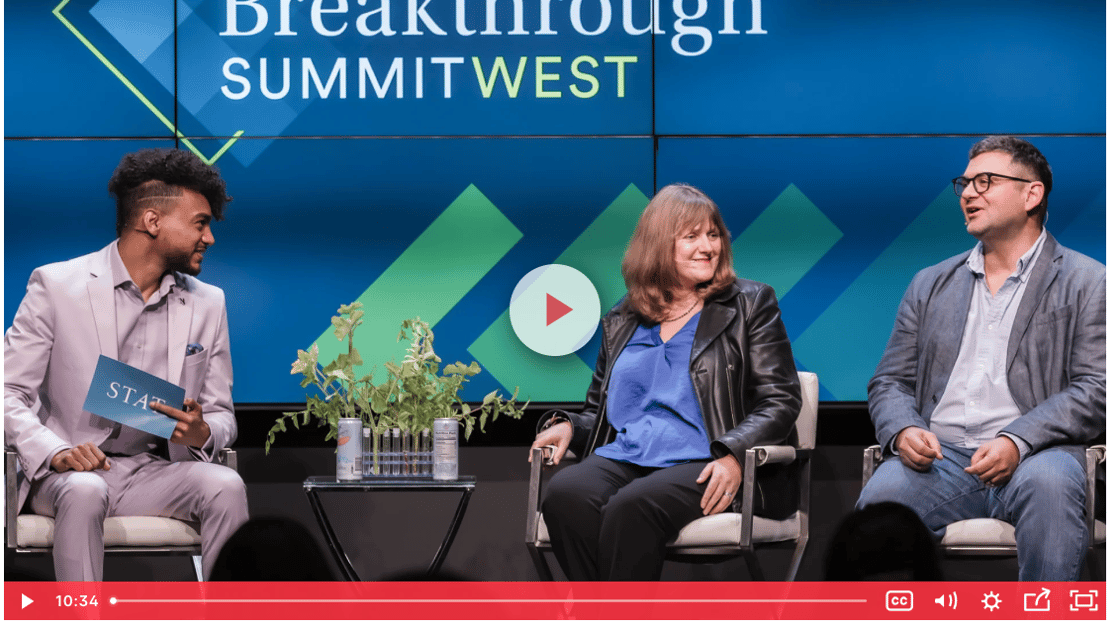 Group on stage during Breakthrough Summit West