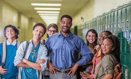 Image of teacher and students