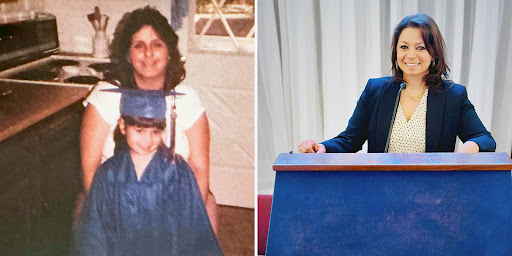 Image of Dr. Christine Cipriano as a child and an adult